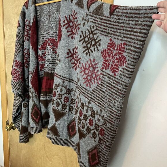 American Eagle Knit Poncho Sweater Kimono One Size Holiday Christmas - Picture 7 of 9